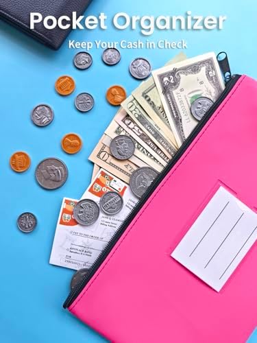 2-Pack Bank Deposit Money Bags with Zipper, 11 x 6 Inches, PU Leather