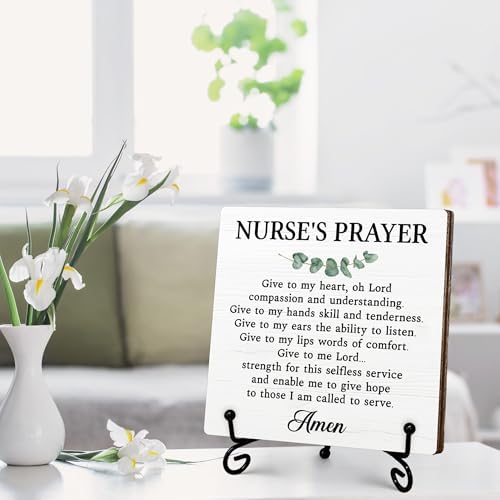Nurse Gifts for Women, Cute Office Decor, Nurse's Prayer Wooden Sign