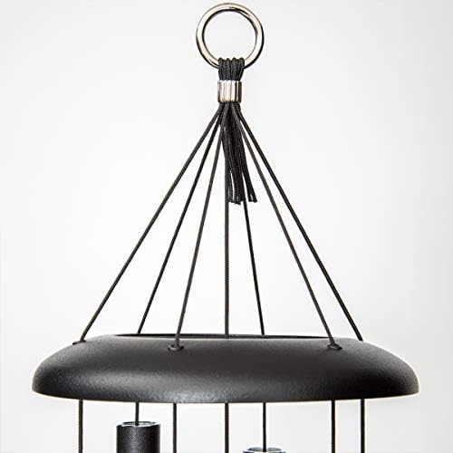 Corinthian Bells 30 Inch Black Wind Chimes for Outside, Modern Metal