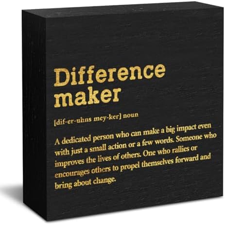Difference Maker Definition Home Office Decor Wooden Box Sign Black