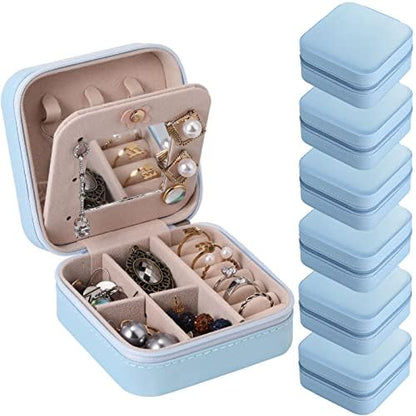 Hillban Bridesmaid Gifts Jewelry Box with Mirror, PU Leather Small