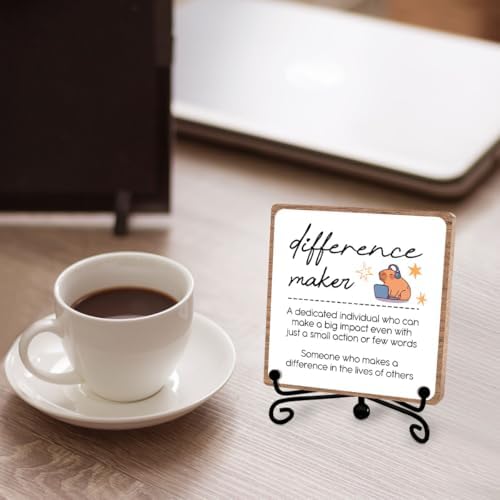 Funny Difference Maker Decor, Office Inspirational Quote Capybara Sign