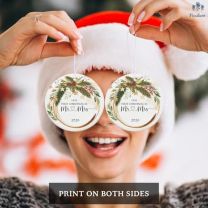 Wedding Gifts for Couple, Our First Christmas Married Ornament 2026
