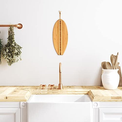 Totally Bamboo Lil Surfer Small Surfboard Cutting Board, 14.5 x 6 in