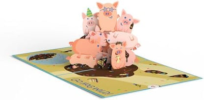 Lovepop Hog Wild Pop-Up Birthday Card with Notecard & Envelope