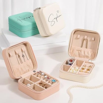 Personalized Jewelry Box for Women, Custom Travel Jewelry Case with