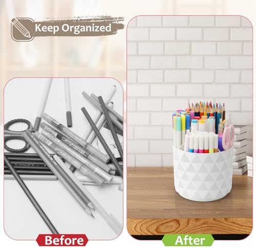 Desk Organizer, 360-Degree Rotating Pencil Pen Holders For Desk