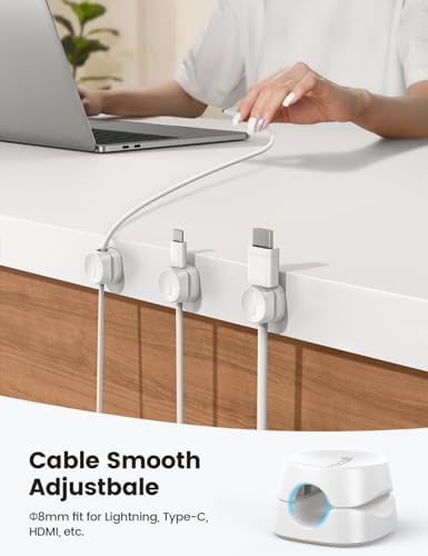 Lamicall 8 Pack Cord Organizer, [1s Lock] Cable Management Clips for