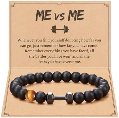 ME VS ME Inspirational Workout Gym Gifts for Men with Message Card