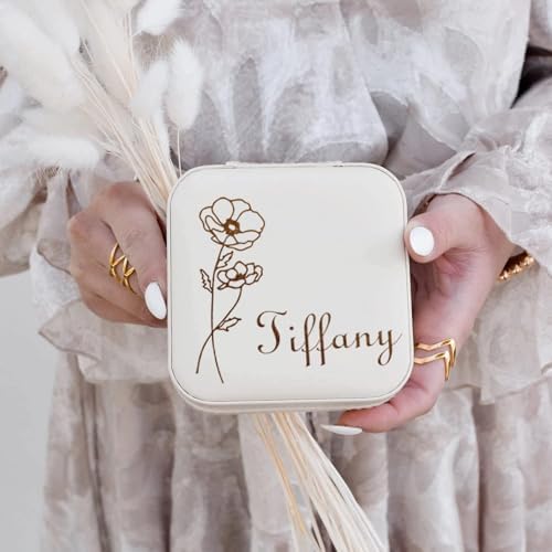 Corissy Personalized Jewelry Box for Women, Custom Travel Jewelry Case