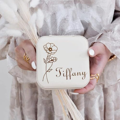 Corissy Personalized Jewelry Box for Women, Custom Travel Jewelry Case