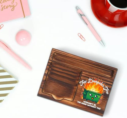 Appreciation Present for Coworker Sticky Note Holder Wooden Desk