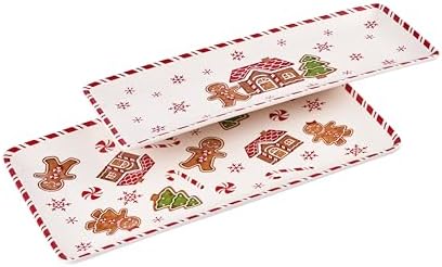 Bico Traditional Gingerbread Man Ceramic 14 inch Rectangular Serving