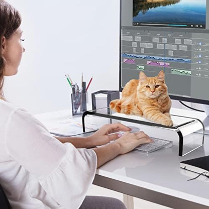 AboveTEK Acrylic Monitor Stand, Premium Large Monitor Riser 20 inch