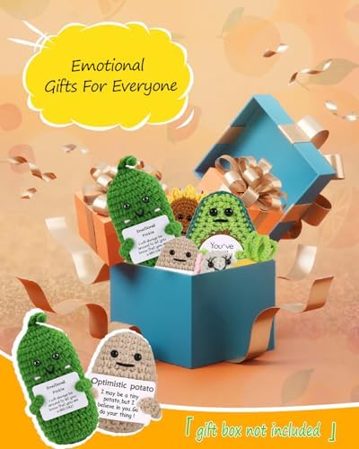 PinCute 2PCS Emotional Crochet Potato Pickle Birthday Gifts Her/Him