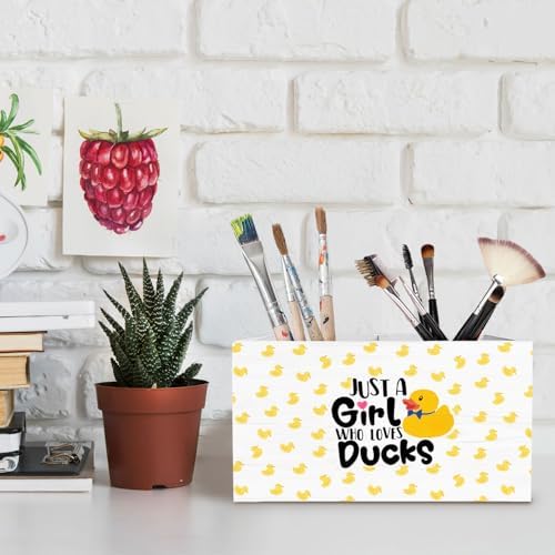 Yellow Duck Pen Holder for Desk, Gifts for Duck Lovers Pencil