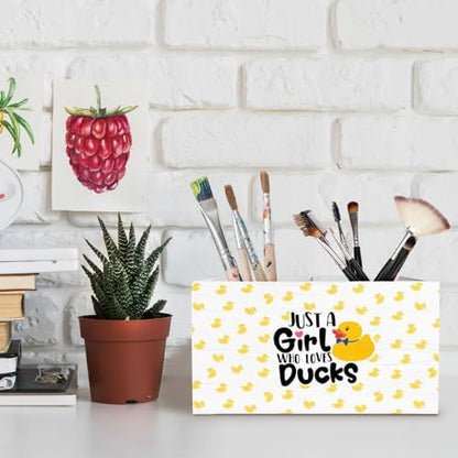 Yellow Duck Pen Holder for Desk, Gifts for Duck Lovers Pencil