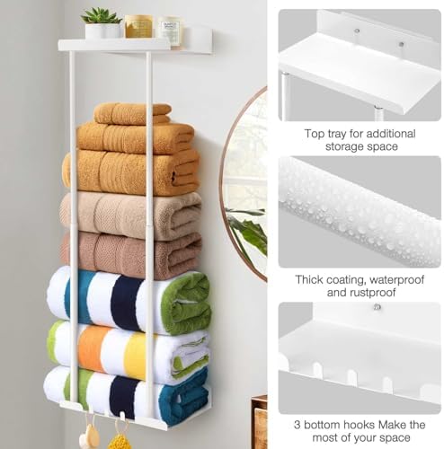 Hommtina Bathroom Towel Storage Black Towel Holder Bathroom Decor