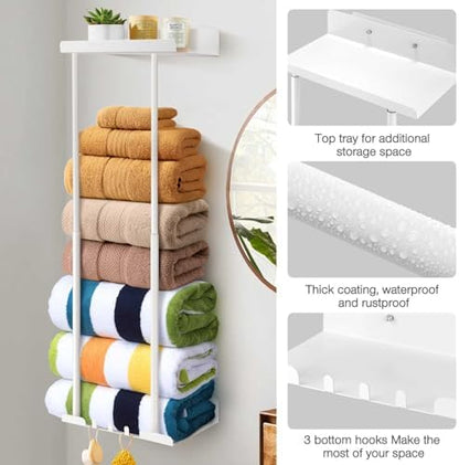 Hommtina Bathroom Towel Storage Black Towel Holder Bathroom Decor
