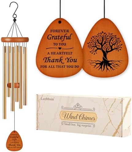 Leebbsin Thank You Gifts for Women Men, 25.5" Appreciation Wind Chimes