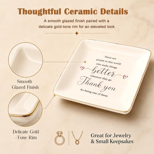 Thank You Gifts Jewelry Dish for Women Friends Teacher Coworker