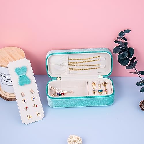 BONNY DODO Small Travel Jewelry Box Organizer for Women with Plush