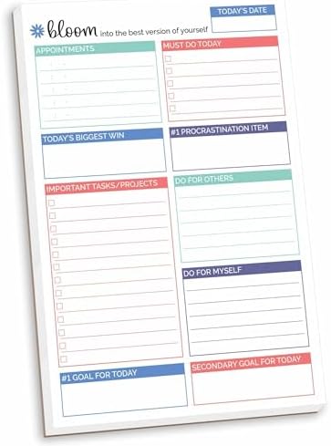 bloom daily planners Double Sided Daily To Do List Planning Pad - 80