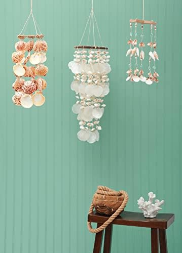 8" x 23.5" Capiz Sea Shell Hanging Wind Chime Beach House Coastal