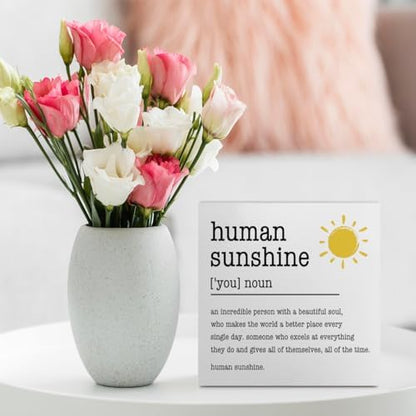 Sunshine Gifts Desk Sign Wooden Box Sign Table Decoration White