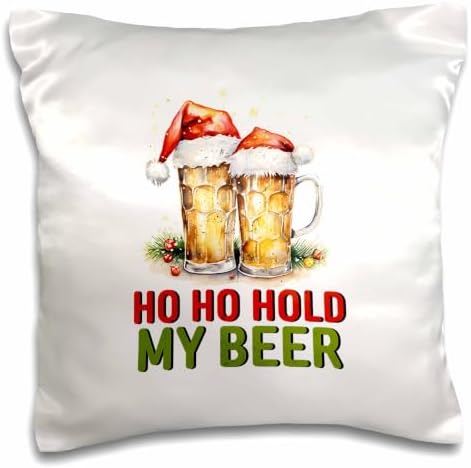 3dRose Ho Ho Hold My Beer. Two Mugs in caps. Christmas in July Art