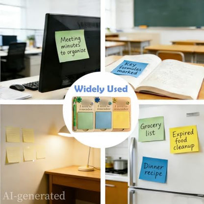 Wooden Sticky Note Holder Set, Sticky Notepad Holder for Desk