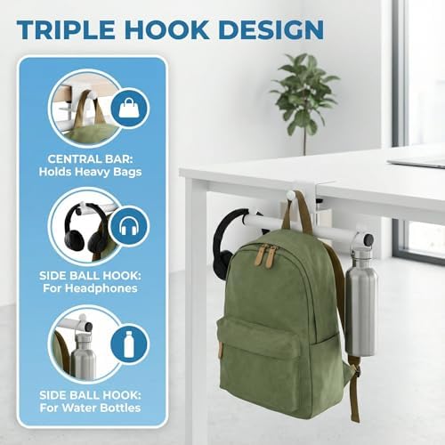 Desk Bag Hook, Bag Hook for Desk, Backpack Hook for Desk, Bag Holder