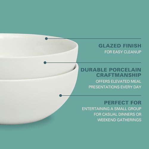 Gibson Home Extra Large Serving Bowls Set of 2-100 oz 10-Inch White
