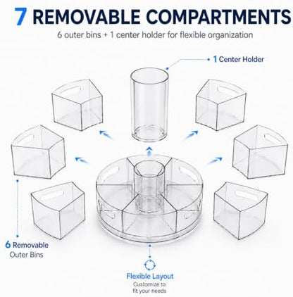 CraftGenes Clear Rotating Organizer, Acrylic Pen Holder, Marker