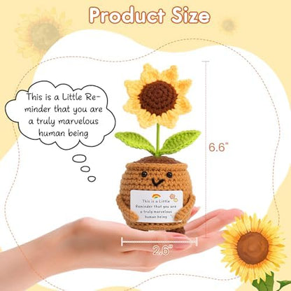 Employee Appreciation Gifts for Coworkers, Crochet Sunflower Thank You