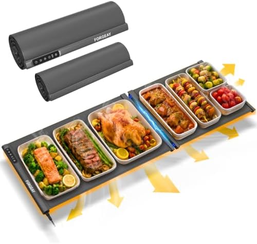 XXL Food Warming Mat Countertop 42"x16" – 2 Piece Extendable Electric