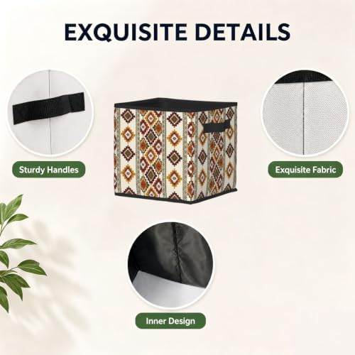 Fabric Storage Bins Closet Storage Bins - Boho Farmhouse Western