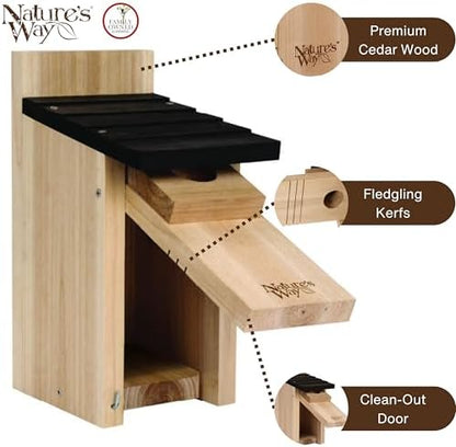 Nature’s Way Cedar Bluebird House for Outdoor Nesting, Predator Guard