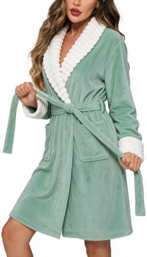Ekouaer Soft Robes for Women Fluffy,Warm Fleece Robe,Cozy Plush