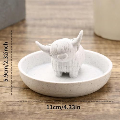 Highland Cow Ring Holder Jewelry Dish Gifts for Women Home Desk Decor