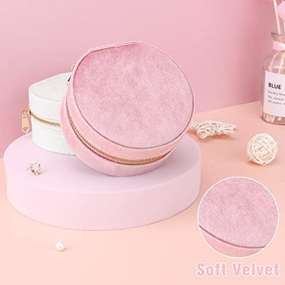 DesignSter Travel Jewelry Box - Velvet Mini Jewelry Organizer, Small