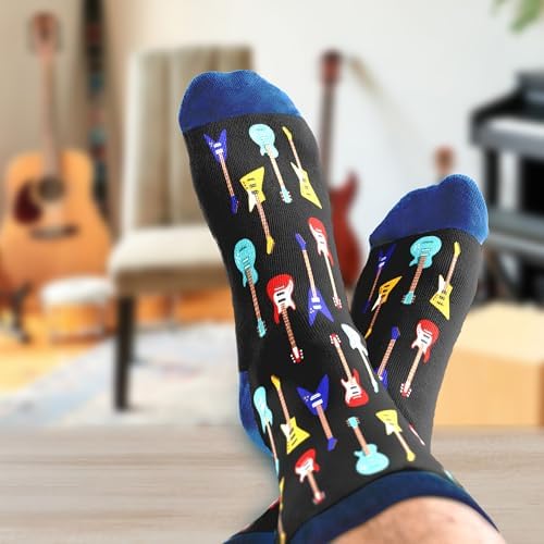 VICRAZY Guitar, Drum Socks For Men – Cool Music Accessories, Funny
