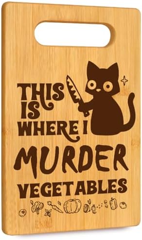 Funny Black Cat Cutting Board Gifts for Cat Lovers, Halloween Kitchen