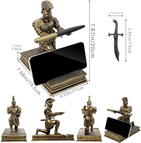 Roman Warrior Pen Holder Knight Desktop Accessories Resin Pen Holder