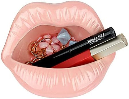 Trycooling Ceramic Red Lips Lipstick Ring Holder, Pink