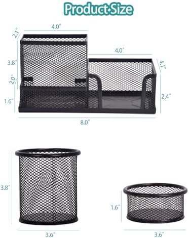 Freewindo Mesh Desk Organizer, Set of 3 Pen Holder Office Desk