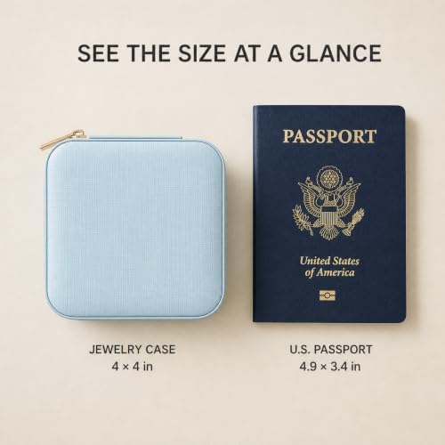 VLANDO Small Travel Jewelry Box Organizer Display Case for Girls Women