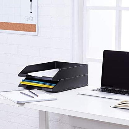 Amazon Basics Rectangular Stackable Desk Organizer Office Letter Tray