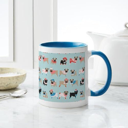 CafePress Winter Pugs Mug 11 oz Mug