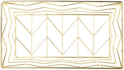 U Brands Hanging File Desk Organizer, Wire Metal, Gold Finish, 8.5" x